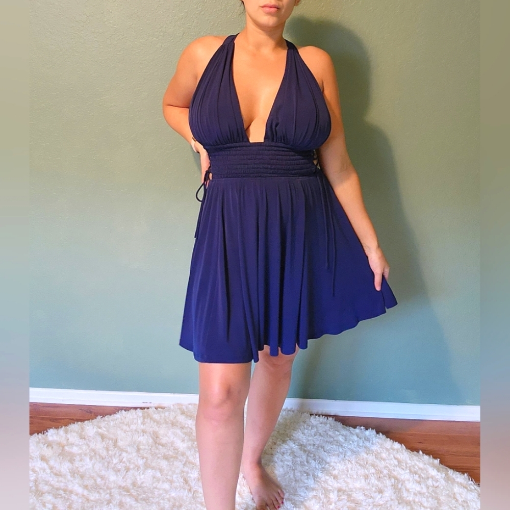 Express Royal Blue Skater Dress
